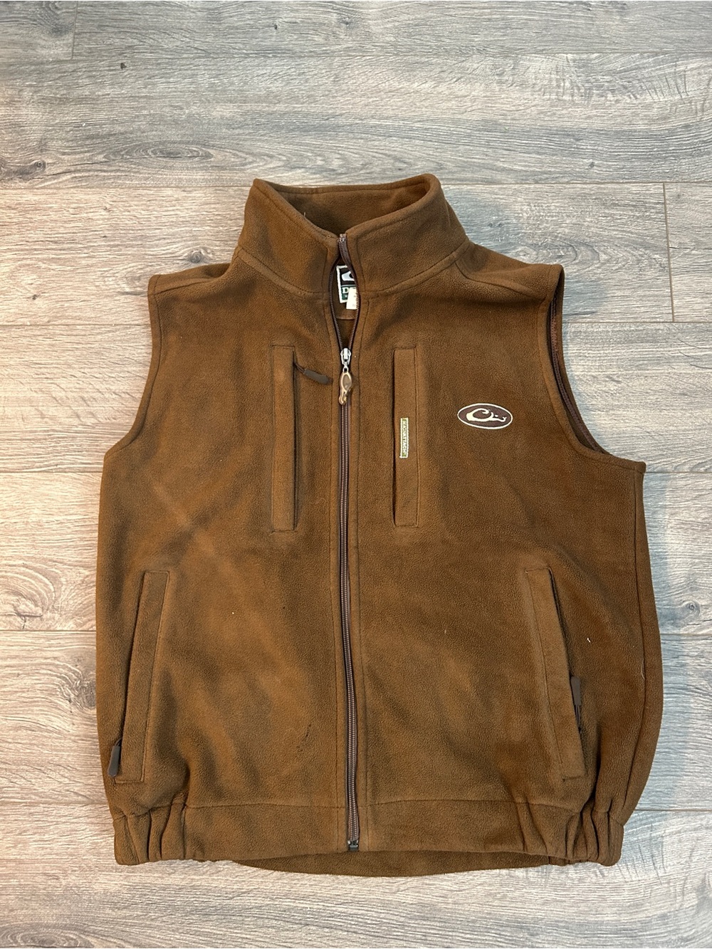 Drake Brown Fleece Zip Vest